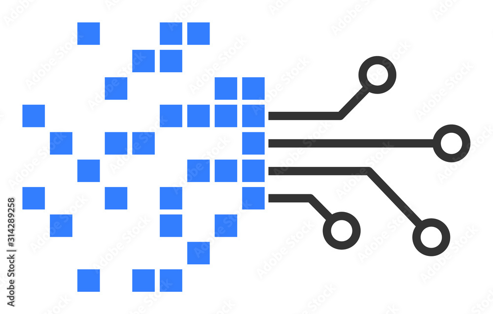 Poster digital circuit transformation vector icon. flat digital circuit transformation symbol is isolated o