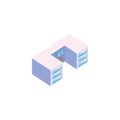 Fototapeta premium Isolated isometric white city building vector design
