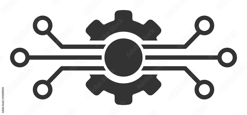 Aufkleber digital tech vector icon. flat digital tech symbol is isolated on a white background.