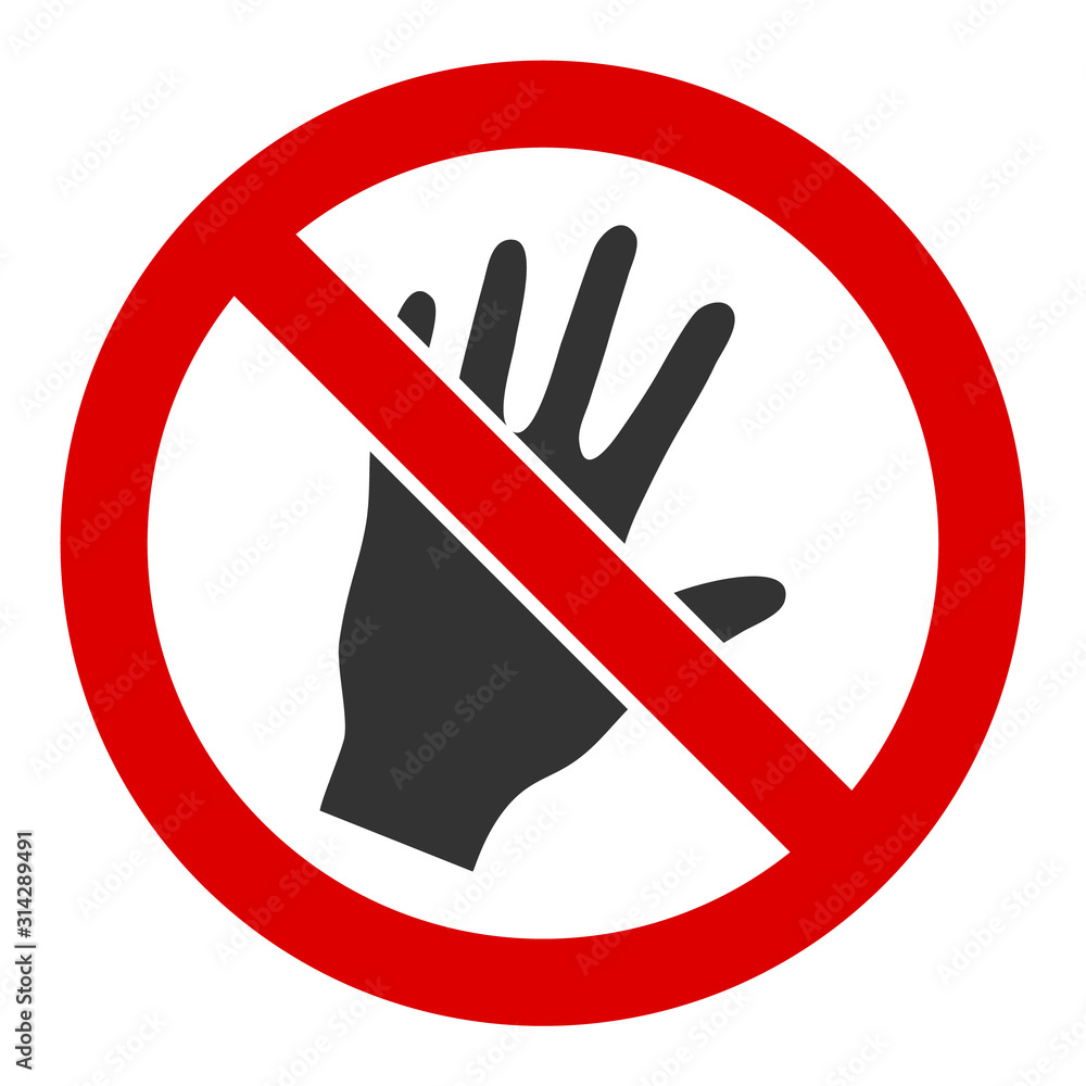 Aufkleber do not touch vector icon. flat do not touch symbol is isolated on a white background.
