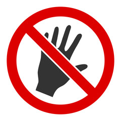 Do not touch vector icon. Flat Do not touch symbol is isolated on a white background.