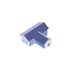 Isolated isometric white house with windows and door vector design