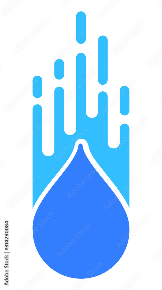 Poster falling drop vector icon. flat falling drop symbol is isolated on a white background.