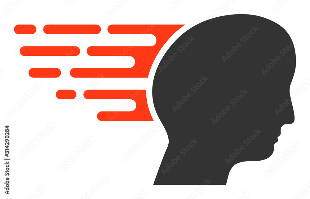 Poster fast thinking vector icon. flat fast thinking symbol is isolated on a white background.