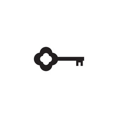 Simple key logo icon design vector template