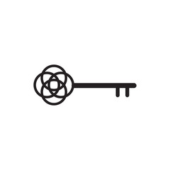 Simple key logo icon design vector template