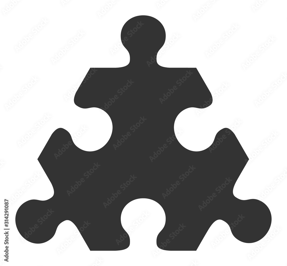 Poster hex puzzle item vector icon. flat hex puzzle item symbol is isolated on a white background.