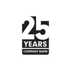 year 25th anniversary emblem logo design
