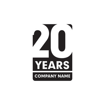 20th Year Anniversary Emblem Logo Design