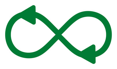 Infinite motion vector icon. Flat Infinite motion symbol is isolated on a white background.