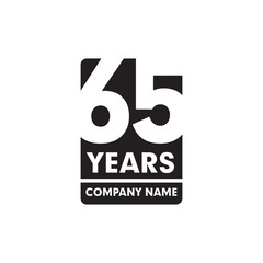 65th year anniversary emblem logo design