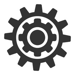 Inner gear vector icon. Flat Inner gear pictogram is isolated on a white background.