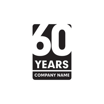 60th year anniversary emblem logo design