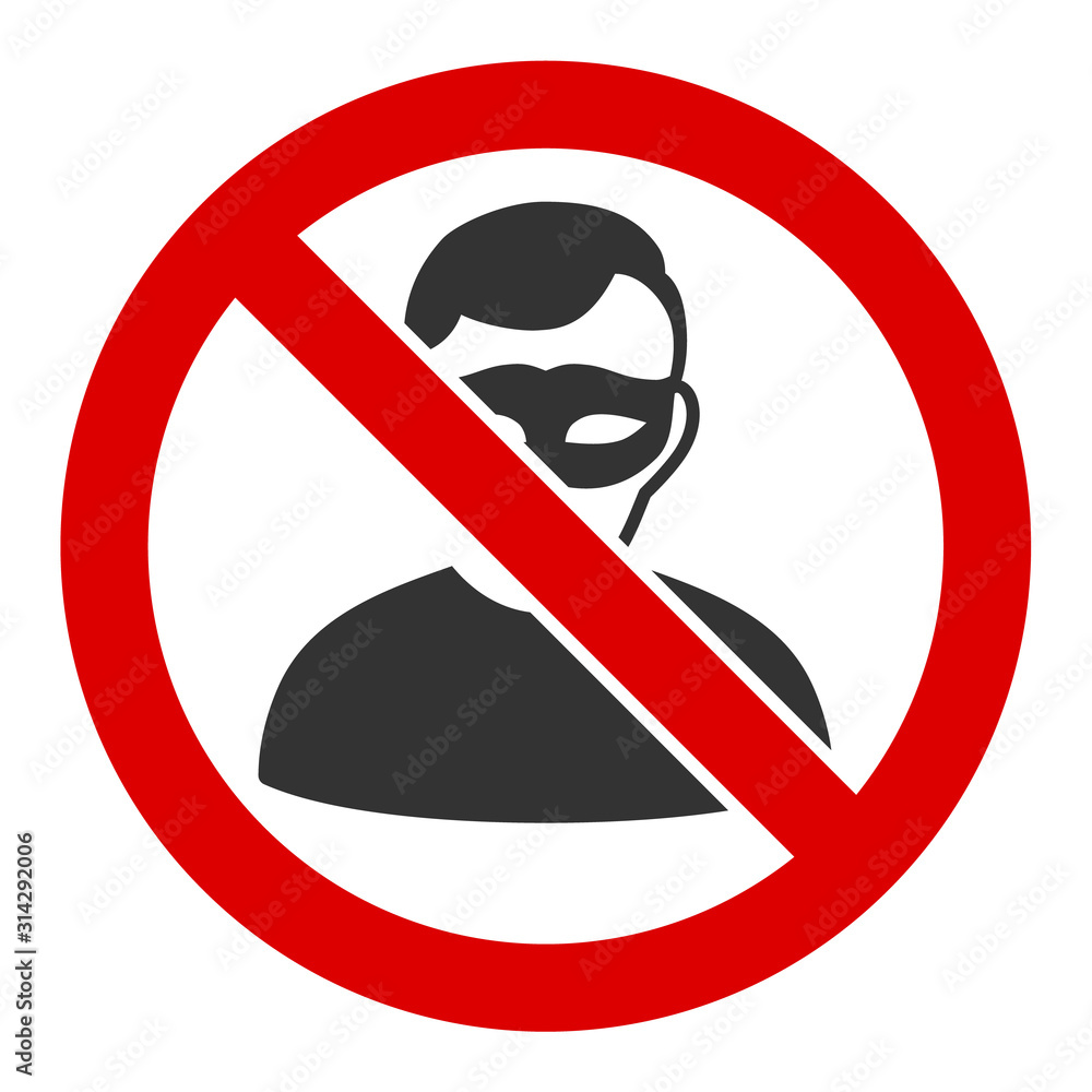 Poster no anonymous vector icon. flat no anonymous symbol is isolated on a white background.
