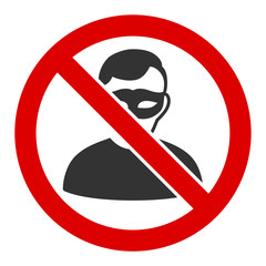 No anonymous vector icon. Flat No anonymous symbol is isolated on a white background.