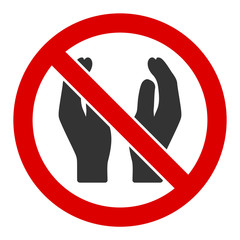 No applause vector icon. Flat No applause symbol is isolated on a white background.