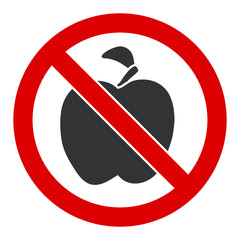 No apple fruit vector icon. Flat No apple fruit symbol is isolated on a white background.