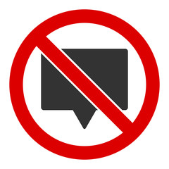 No banner vector icon. Flat No banner pictogram is isolated on a white background.