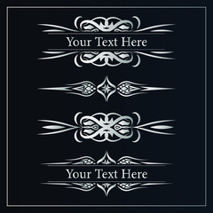 Silver ornaments collection vector design