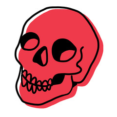 vector illustration of skull- red