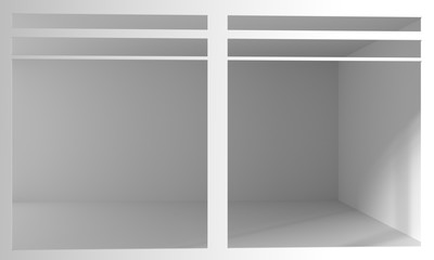 Modern bright interiors empty room. 3D rendering illustration