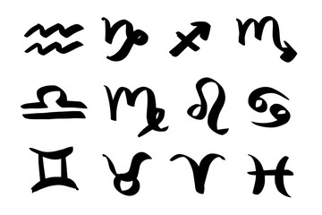 Hand drawn zodiac symbols