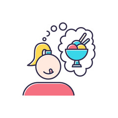 Ice cream craving color icon