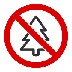 No fir-tree vector icon. Flat No fir-tree pictogram is isolated on a white background.