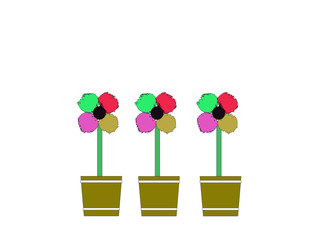 flowers in pots illustration 