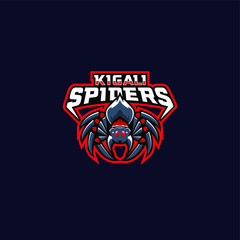 red spider sport logo design illustration