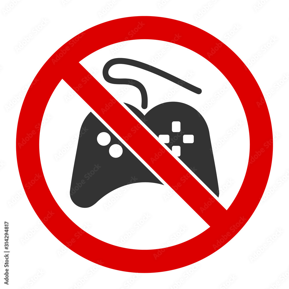 Poster no gamepad vector icon. flat no gamepad symbol is isolated on a white background.