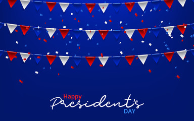 Fototapeta premium president day poster with red and blue design independence design day. Vector illustration