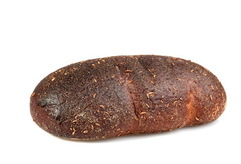 black bread on a white background