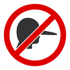 No lier vector icon. Flat No lier pictogram is isolated on a white background.