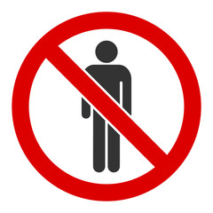 No man vector icon. Flat No man pictogram is isolated on a white background.