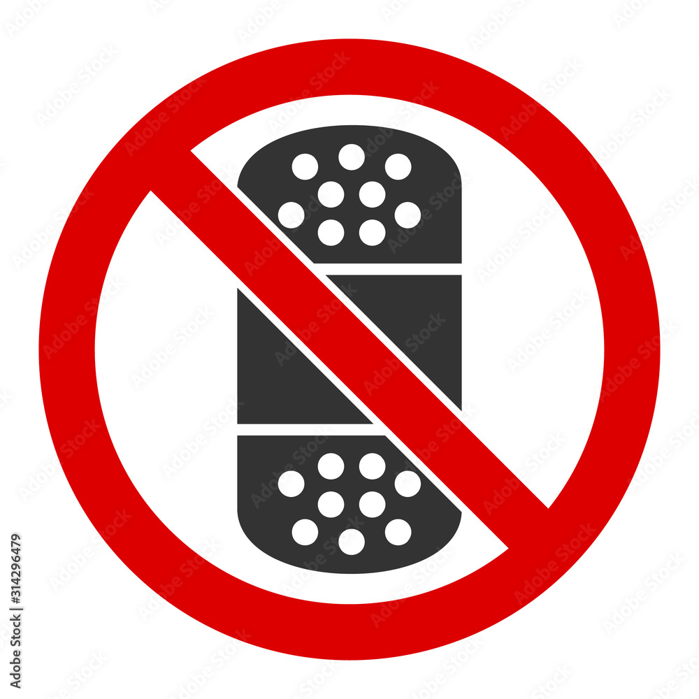 Poster no patch vector icon. flat no patch symbol is isolated on a white background.