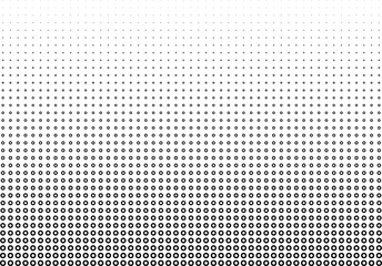 Abstract halftone dotted background. Monochrome pattern with dot, torus, circles.  Vector modern futuristic texture for posters, sites, business cards, postcards, interior design, labels and stickers