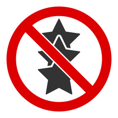 No rating stars vector icon. Flat No rating stars symbol is isolated on a white background.