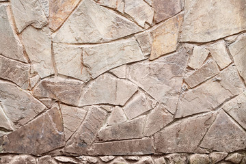 random cut stones brown wall background texture
