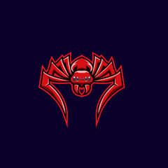 red spider sport logo design illustration