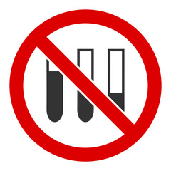 No test-tubes vector icon. Flat No test-tubes symbol is isolated on a white background.