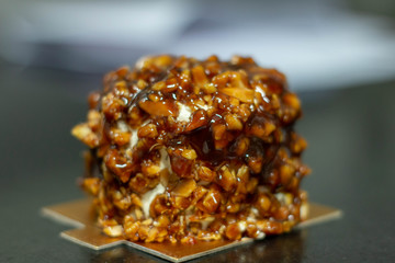 closeup mocha cake background