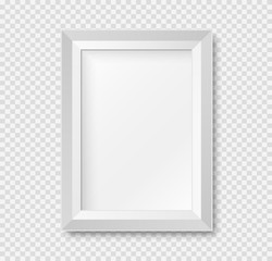 Realistic picture frame mockup. Vector Isolated on transparent background