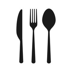 Vector cutlery set. Fork, knife. Flat style. - obrazy, fototapety, plakaty