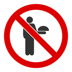 No waiter vector icon. Flat No waiter pictogram is isolated on a white background.