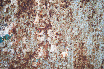 Color photo of metal surfaces with rust and paint. Metal surface  