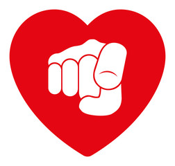 Only your heart vector icon. Flat Only your heart symbol is isolated on a white background.