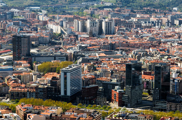 Fototapeta na wymiar view of the city of bilbao from the mountains