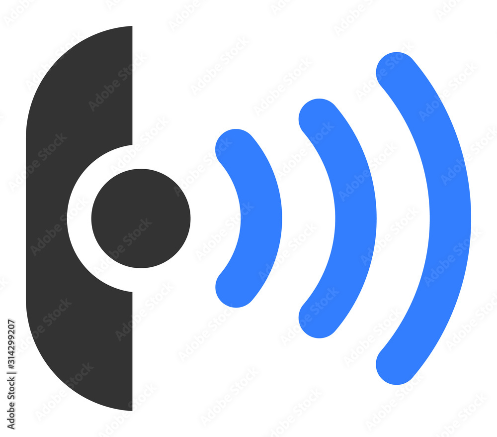 Poster radio sensor vector icon. flat radio sensor symbol is isolated on a white background.