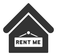 Rent me vector icon. Flat Rent me symbol is isolated on a white background.